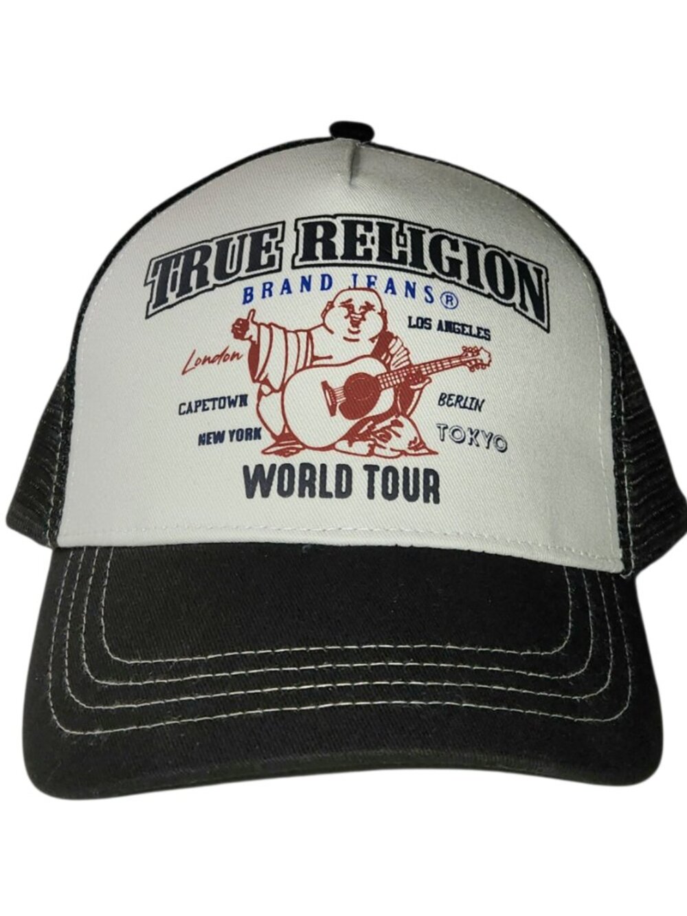 True Religion World Tour Buddha Trucker Hat Cap Adjustable Snapback New NWT $64